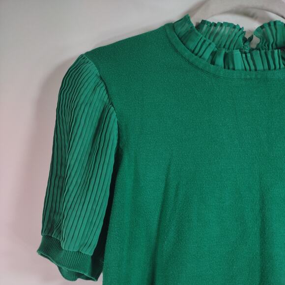 Adrianna Papell Green Sweater with Ruffle Details, Size Small - Picture 8 of 8